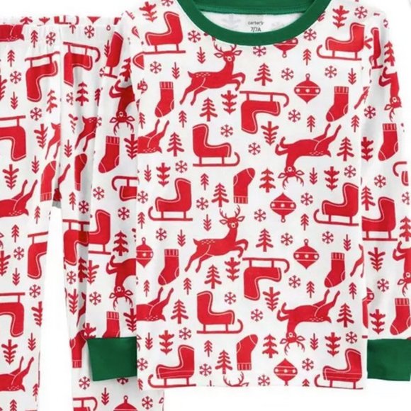 NWT XXL 2x mens womens reindeer santa carters matching family pajamas reindeer - Picture 3 of 3